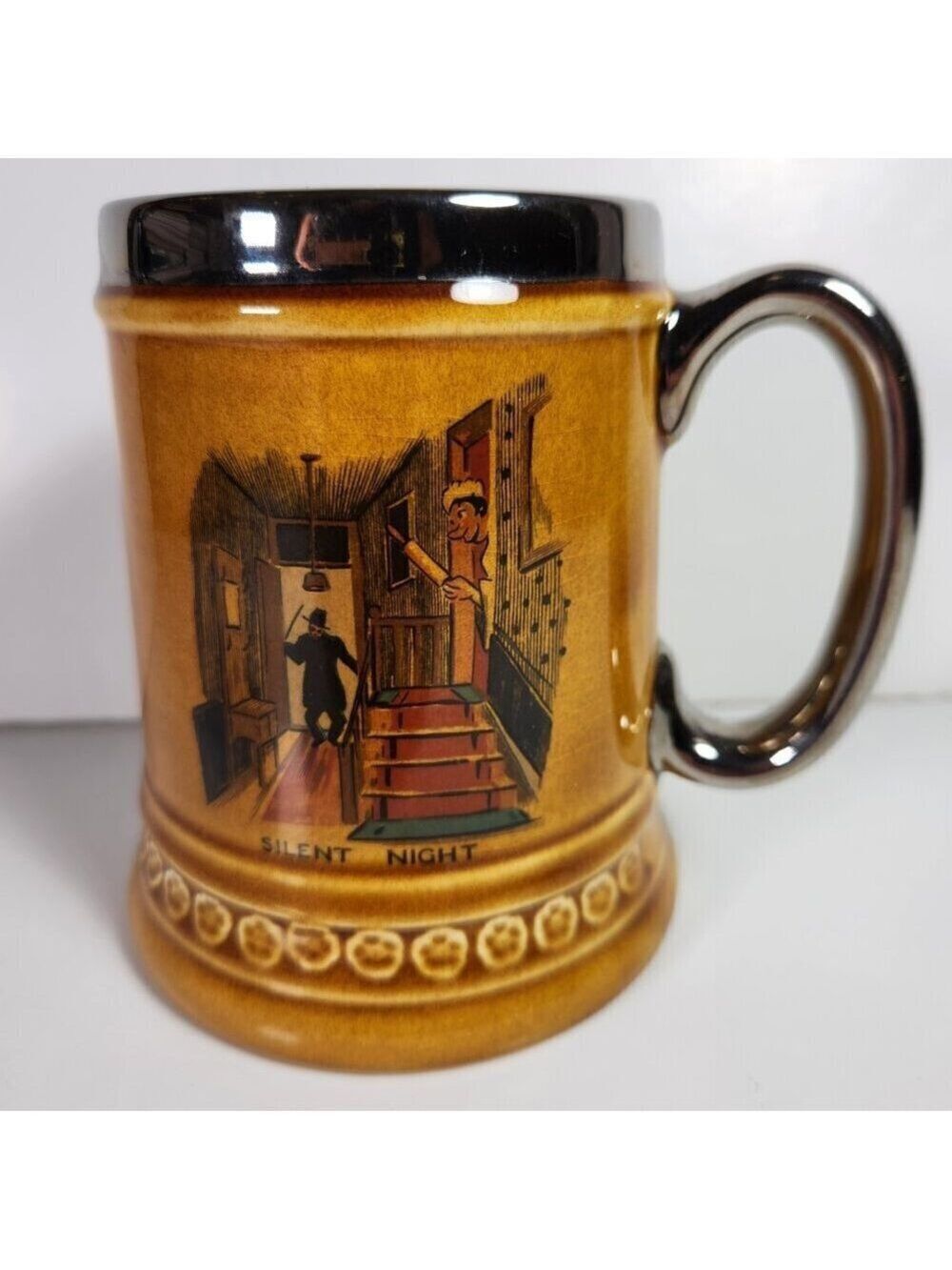 Lord Nelson Ware Stein Mug Cup Silent Night Elijah Cotton Stafford England 70s